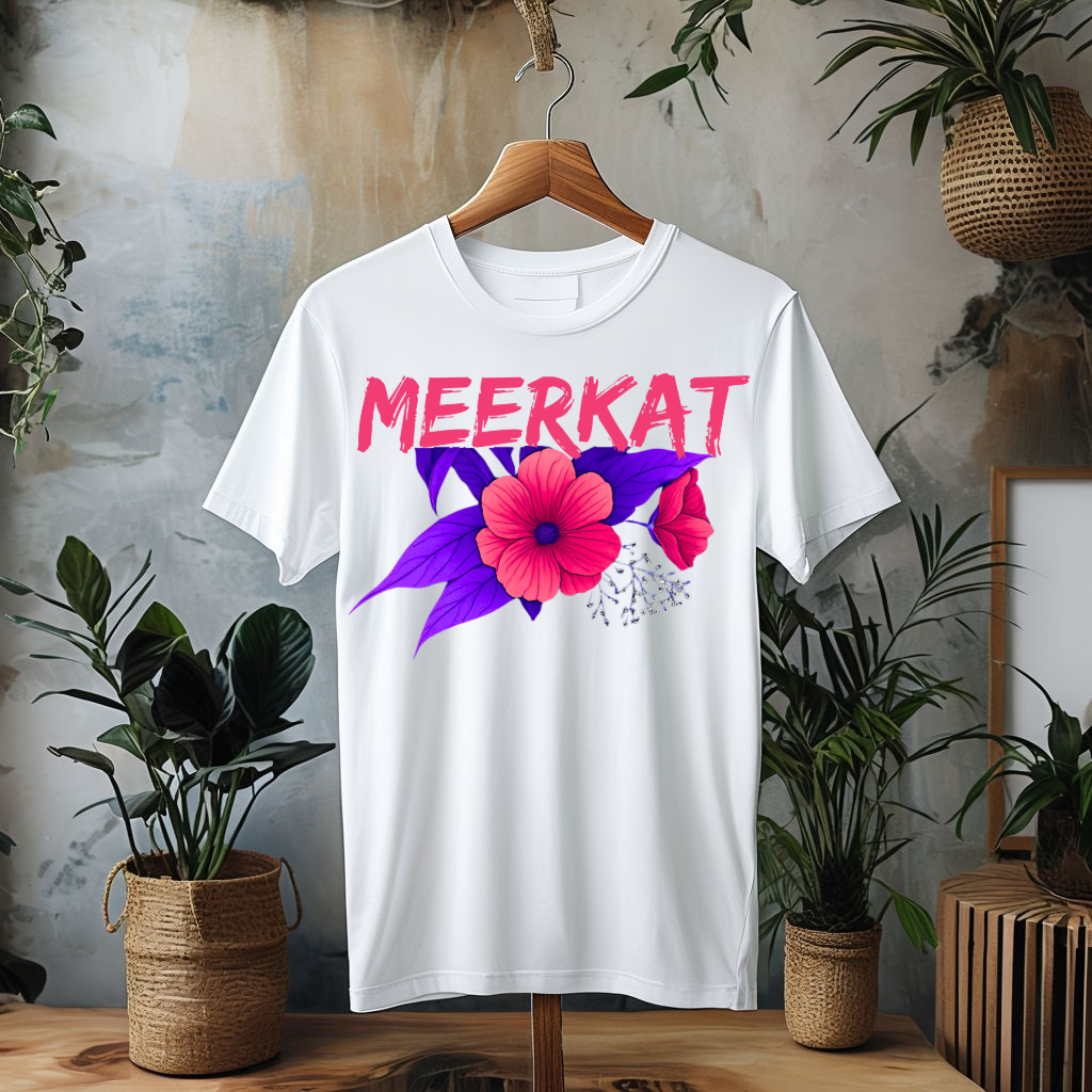 MEERKAT T-SHIRT PINK FLOWER