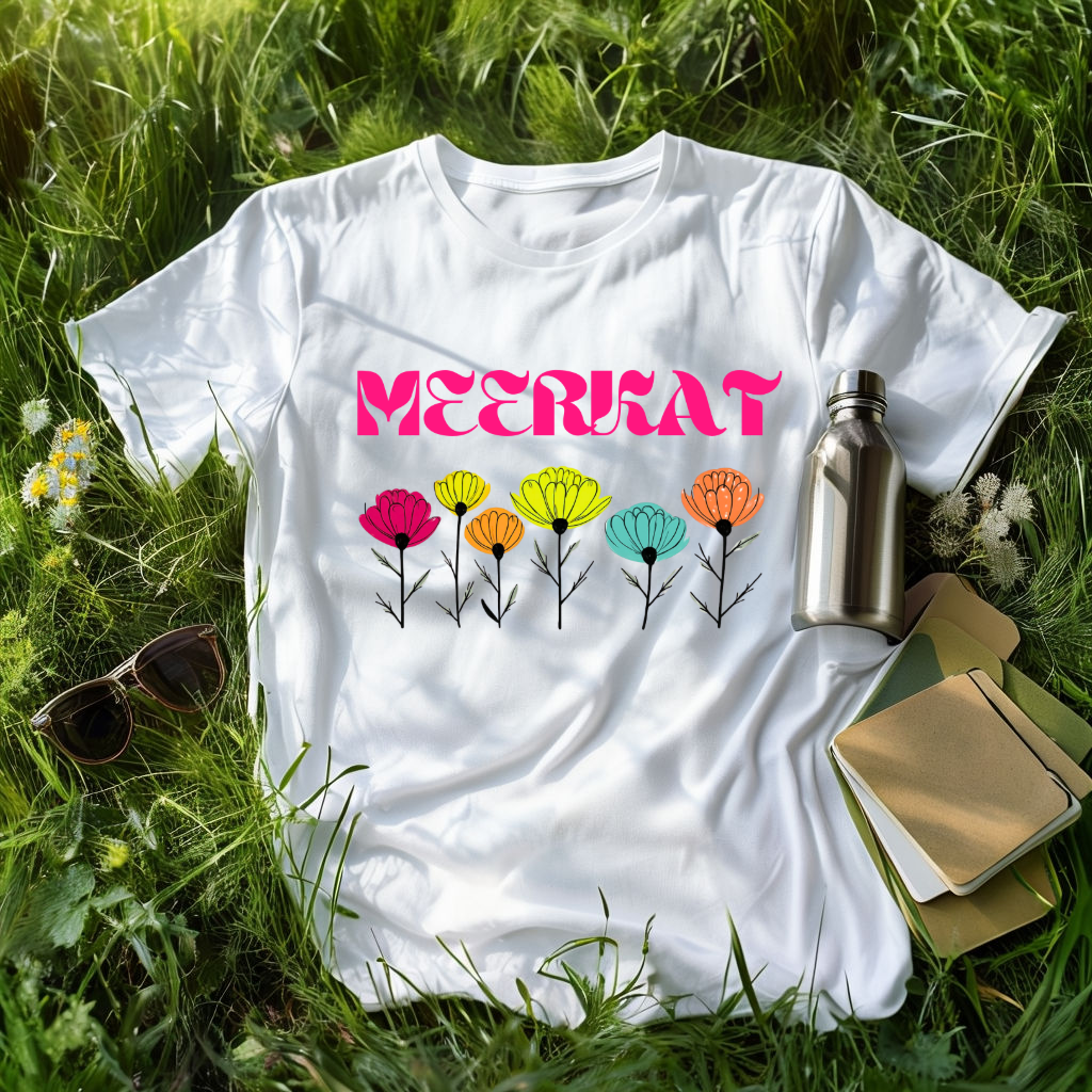 MEERKAT T-SHIRT WILD FLOWERS