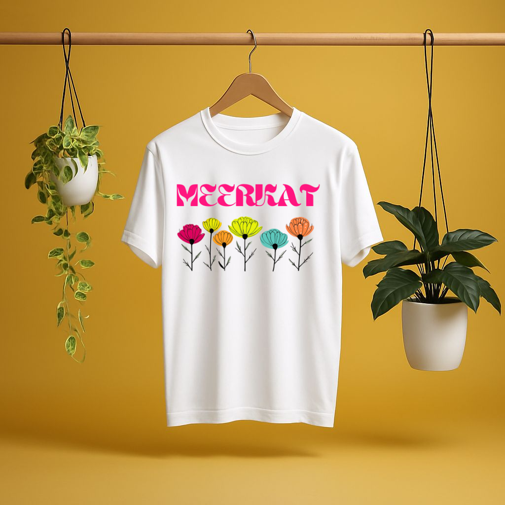 MEERKAT T-SHIRT WILD FLOWERS