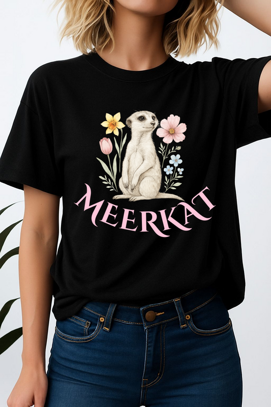 MEERKAT T-SHIRT SPRING FLOWERS
