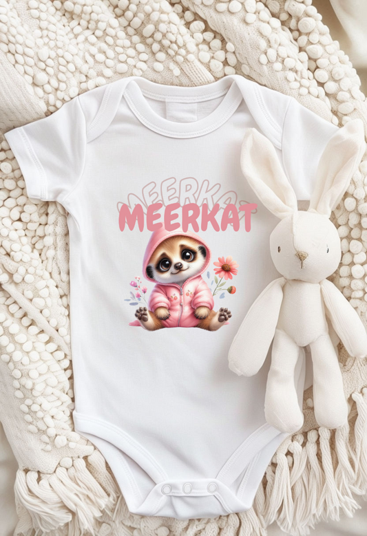MEERKAT BABYGROW BABY FLOWER PINK
