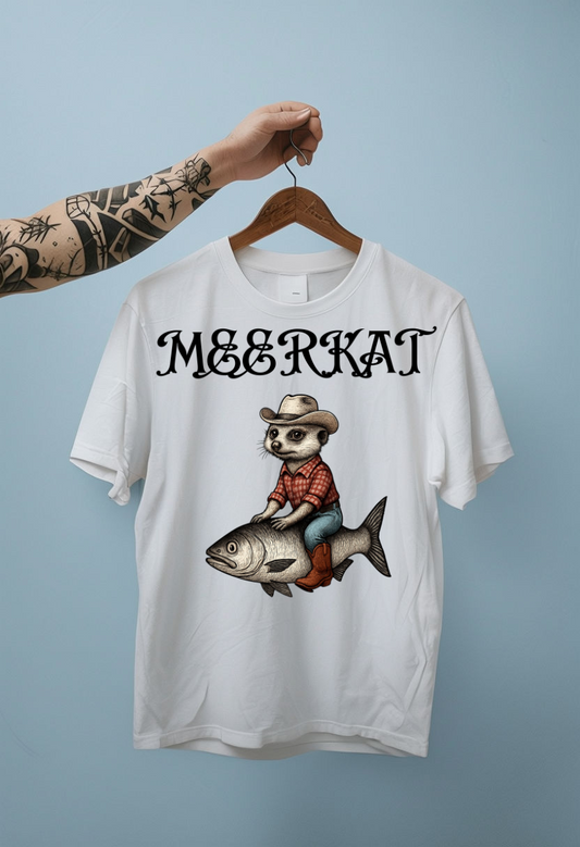 MEERKAT T-SHIRT MEERKAT ON A FISH