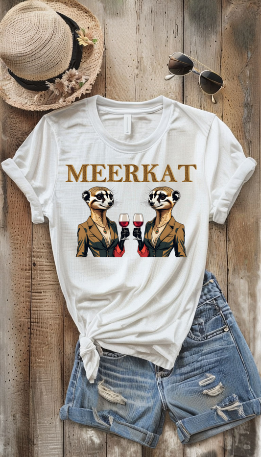 MEERKAT T-SHIRT WINE GLASSES