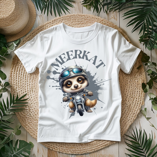 MEERKAT T-SHIRT LITTLE MEERKAT ON A BIKE